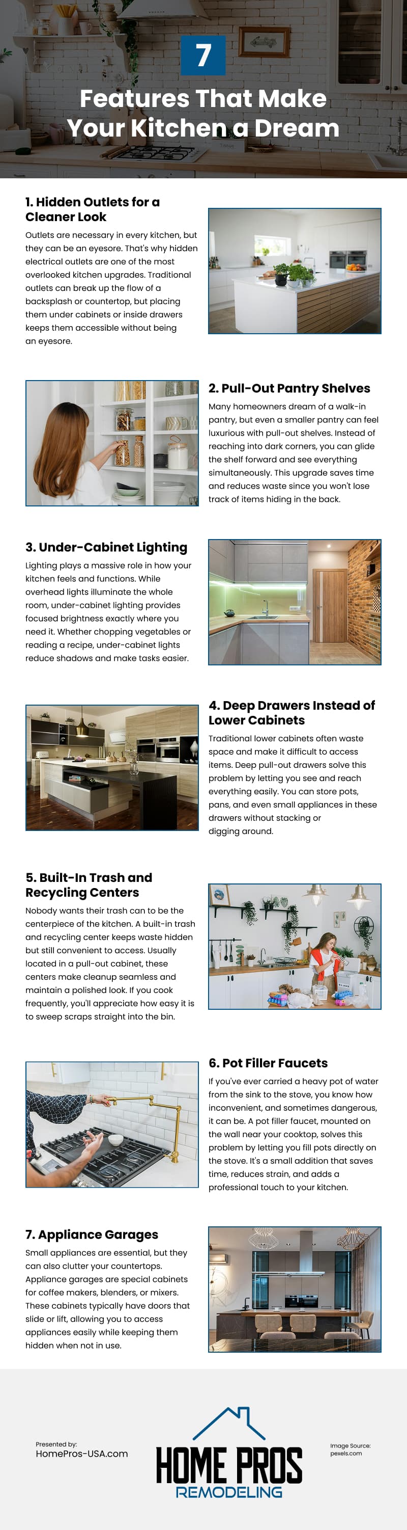 7 Features That Make Your Kitchen a Dream Infographic