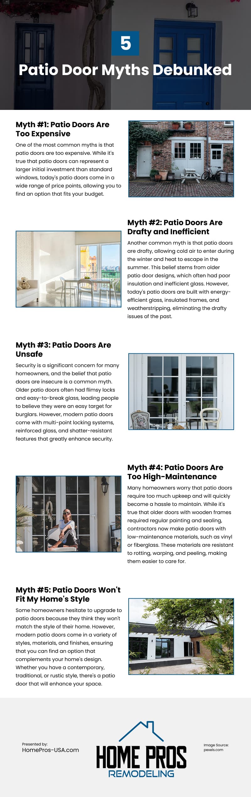 5 Patio Door Myths Debunked Infographic